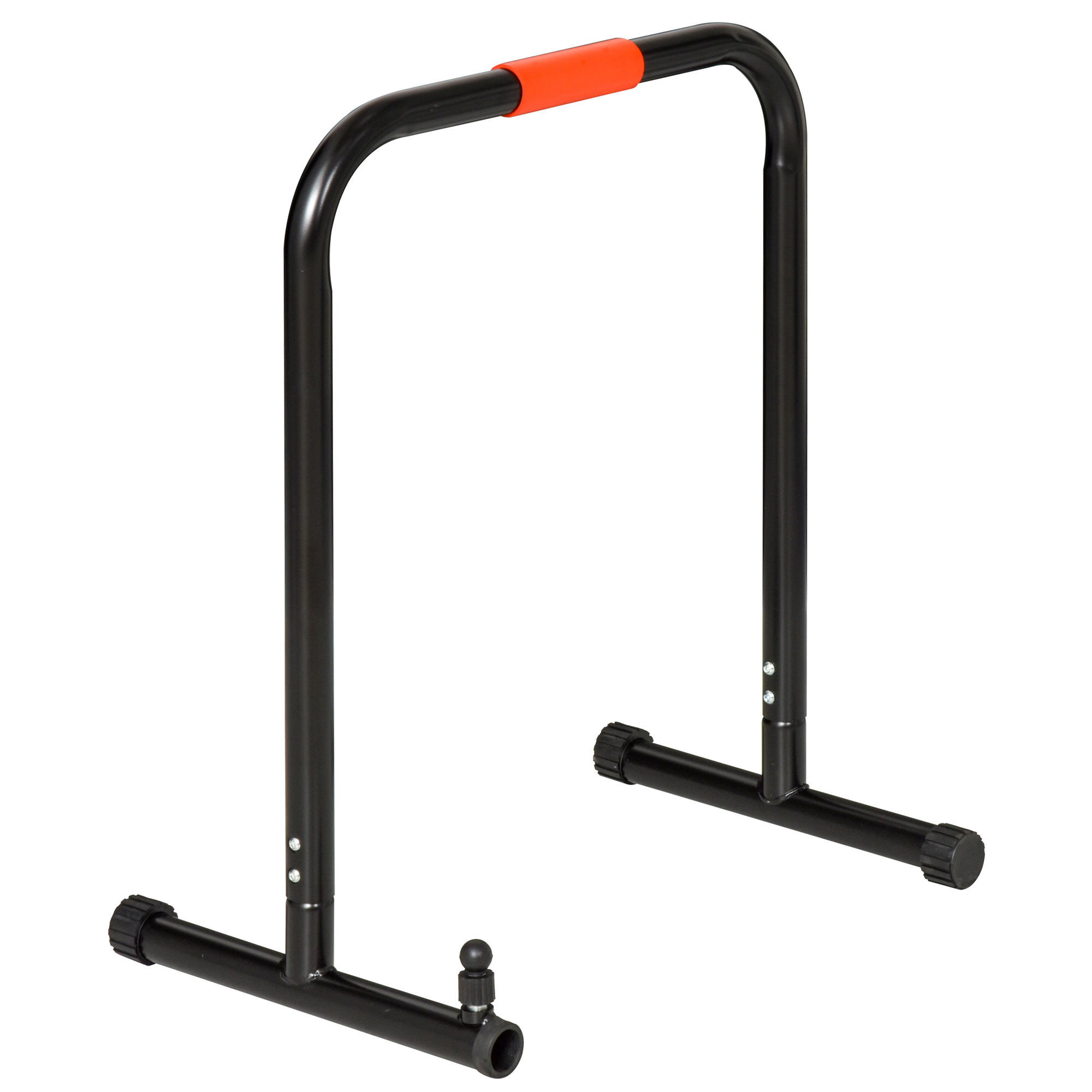 Pack de barras paralelas para ejercicios de calistenia de 63x73x41 cm de  acero y PVC negro y rojo Homcom