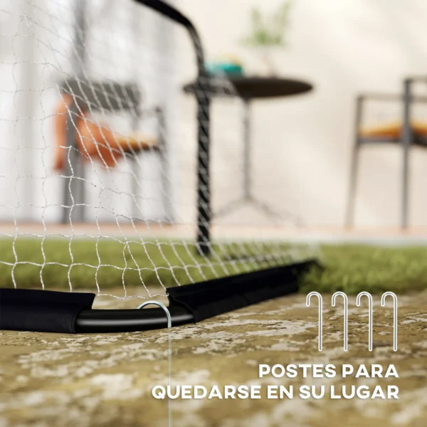 Set de 2 Porterías Plegables de Fútbol Puertas de Fútbol Portátil para Jardín y Exterior para Niños y Adultos 90x36x60 cm Rojo/NEGRO - Imagen 20