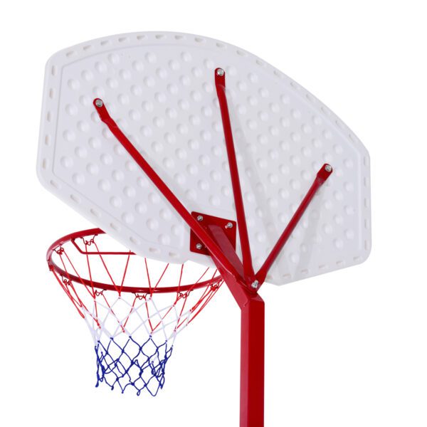 Canasta de Baloncesto con Altura Ajustable de 210-260 cm con Soporte Metal y Base Rellenable para Niños y Adultos Rojo - Imagen 4