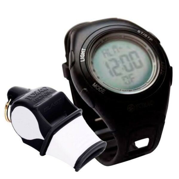 Pack Silbato Fox 40 Sonik Blast y Reloj Black Nixon arbitro