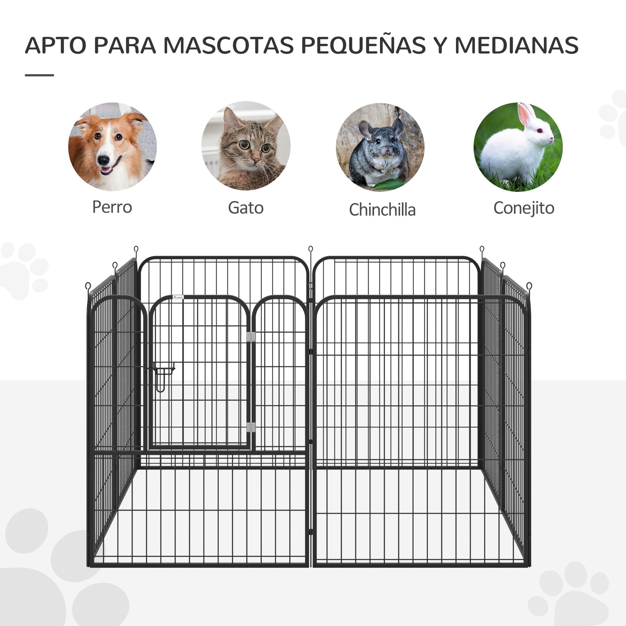 BingoPaw Parque para Mascotas Perros 8 Vallas Corral Plegable Valla Jardin  Jaula Perrerras para Animales Exterior