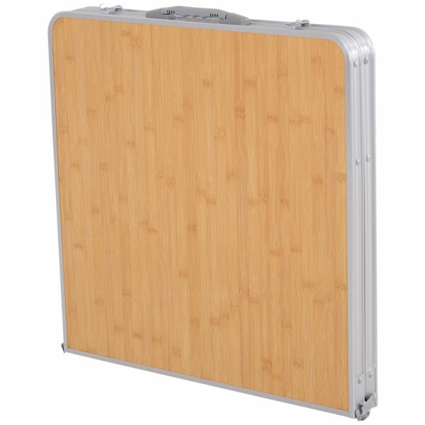 Mesa Plegable de Camping con Ala Abatible Mesa de Picnic de Estructura Ligera de Aluminio Carga 30kg Altura Ajustable 120x60x40/70 cm - Imagen 3