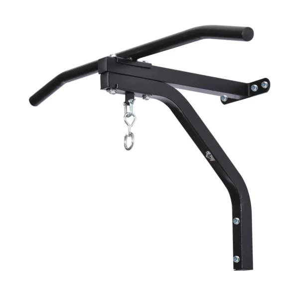 Barra de Dominadas para Pared de Acero 2 en 1 Soporte de Saco de Boxeo para Entrenamiento en Hogar Oficina Gimnasio Carga Máx. 130 kg 93x47x51 cm Negro - Imagen 7