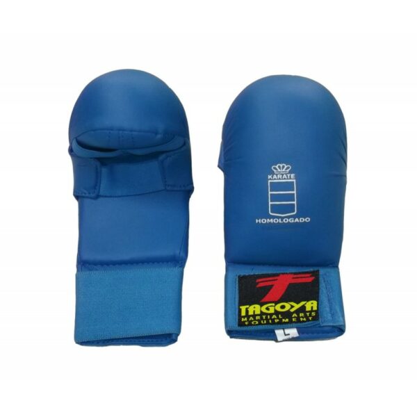 Guantilla karate homologada RFEK roja/AZUL sin pulgar - Imagen 2