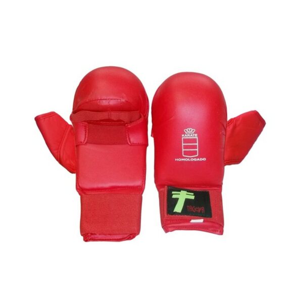 Guantilla karate kumite homologada RFEK azul/ROJO con pulgar. - Imagen 2