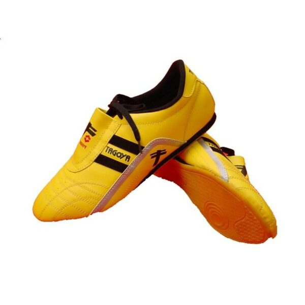 Zapatilla negra de piel artificial con cordón, lengüeta extra-larga NEGRO/BLANCO/AMARILLO/ROJO - Imagen 2