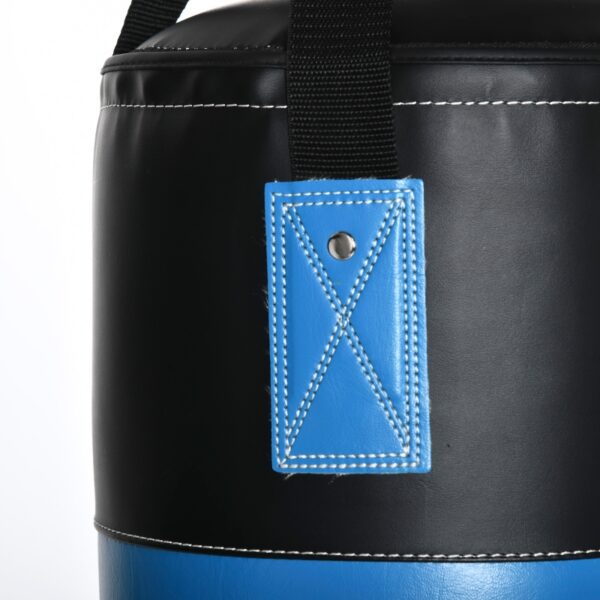 Saco de Boxeo Profesional Punching Bag con Guantes de 8 oz Gancho y Bolsa de Almacenaje Saco de Arena de Entrenamiento para Adultos y Adolescentes Ø25x102 cm Azul - Imagen 3