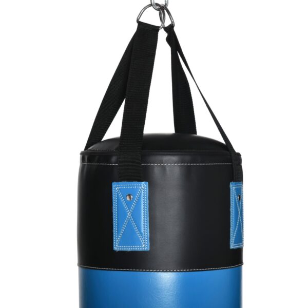 Saco de Boxeo Profesional Punching Bag con Guantes de 8 oz Gancho y Bolsa de Almacenaje Saco de Arena de Entrenamiento para Adultos y Adolescentes Ø25x102 cm Azul - Imagen 4