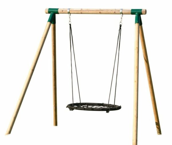 Columpio infantil madera redonda CON ASIENTO NIDO - Imagen 5