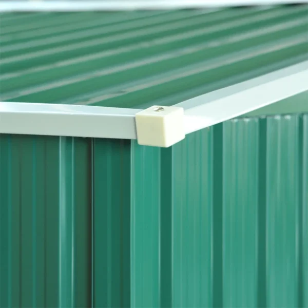 Cobertizo de Jardín 258x206x178 cm 5,3m² Caseta de Acero Galvanizado con Puertas Correderas y Ventilaciones para Almacenamiento de Herramientas Jardinería Verde - Imagen 2