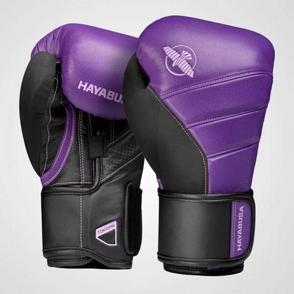 Hayabusa T3 Boxing Gloves Morado-Negro - Imagen 8