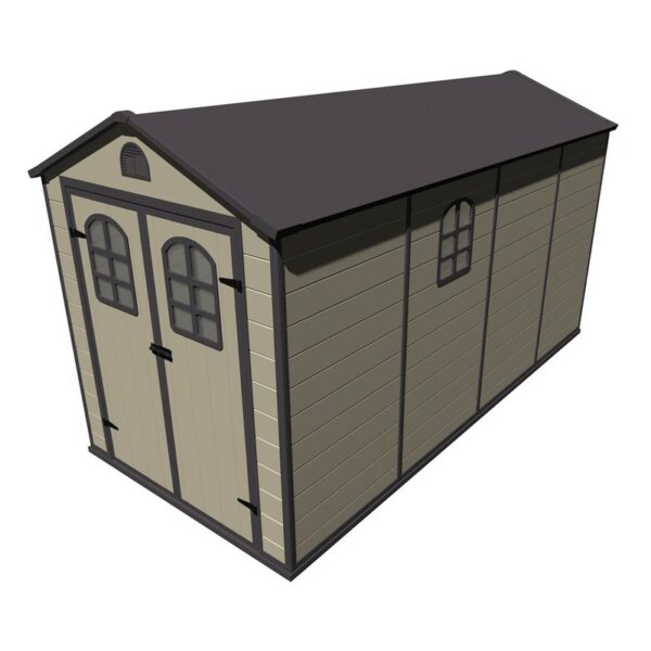 Caseta de Resina Gardiun Alessia C - 6,88 m² 366x188x225 cm con Suelo y Ventanas Beige - Imagen 12