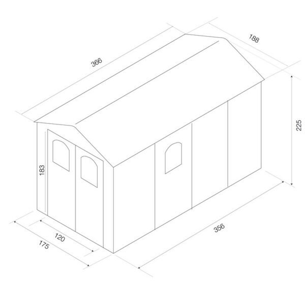 Caseta de Resina Gardiun Alessia C - 6,88 m² 366x188x225 cm con Suelo y Ventanas Beige - Imagen 9