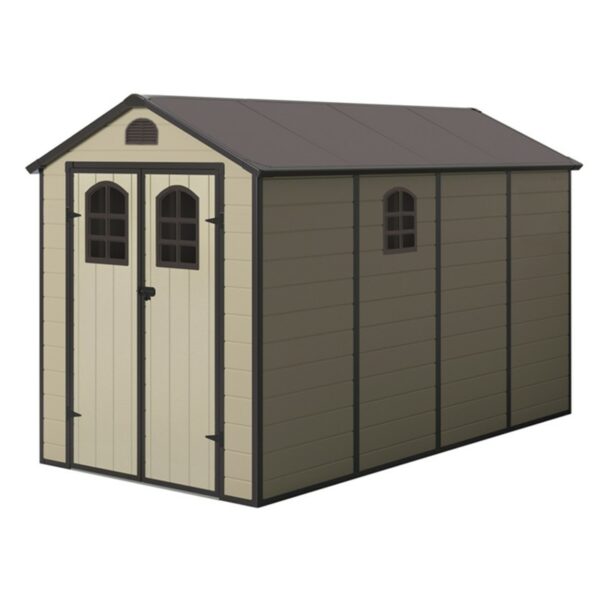 Caseta de Resina Gardiun Alessia C - 6,88 m² 366x188x225 cm con Suelo y Ventanas Beige - Imagen 6