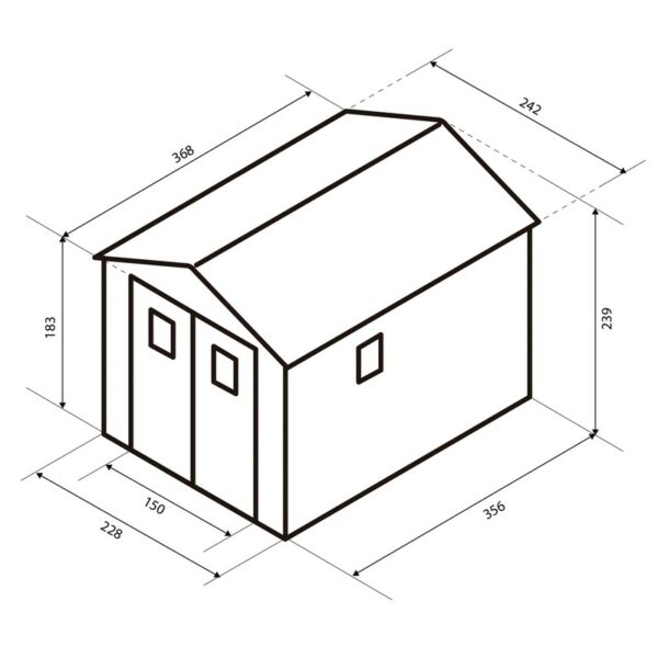 Caseta de Resina de Jardín Gardiun Zoe D 8,90 m² 242x368x239 cm con Suelo Gris Antracita - Imagen 2