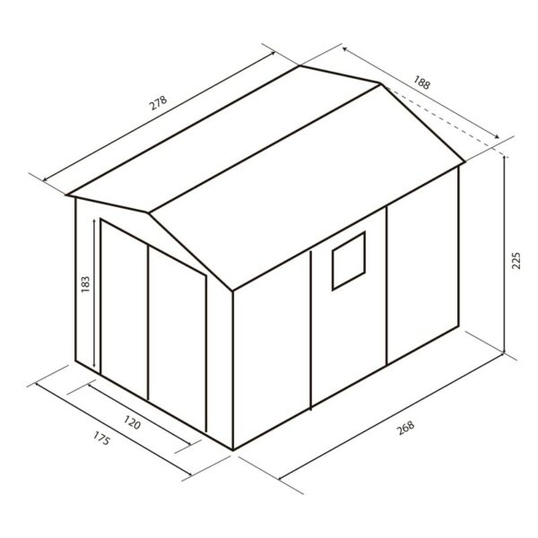 Caseta de Resina Gardiun Graciella Crudo/Marrón 5,23 m² Ext. 278x188x225 cm - Imagen 3