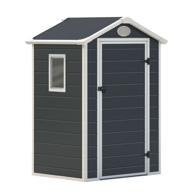 Caseta de Resina Gardiun Mara - 1,34 m² Exterior 102x132x203 cm Antracita/Blanco PORTES GRATIS - Imagen 6