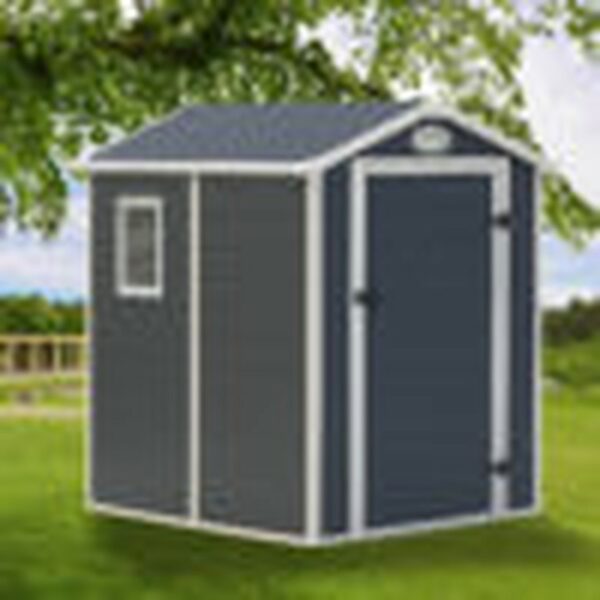 Caseta de Resina Gardiun Mara - 1,34 m² Exterior 102x132x203 cm Antracita/Blanco PORTES GRATIS