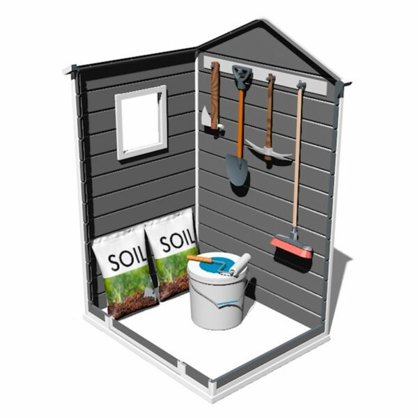 Caseta de Resina Gardiun Mara - 1,34 m² Exterior 102x132x203 cm Antracita/Blanco PORTES GRATIS - Imagen 4