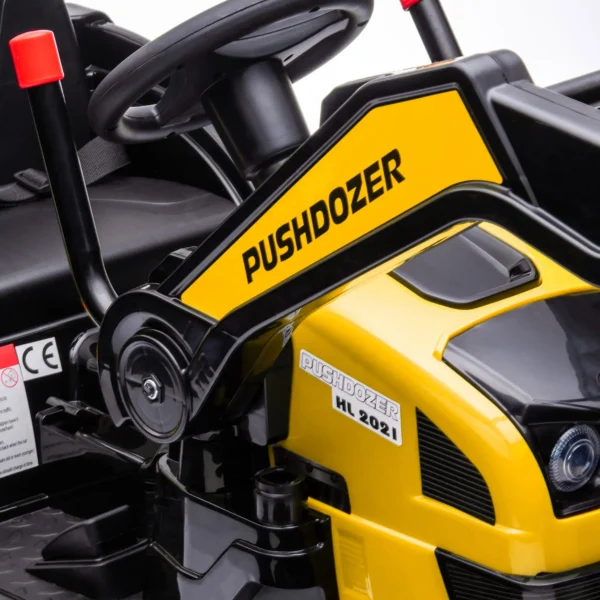 Tractor Excavadora Eléctrico para Niños de +3 Años Vehículo Infantil con Batería 6V Pala Música y Luces Velocidad de 2 Niveles 132x62x65 cm Negro y Amarillo - Imagen 5