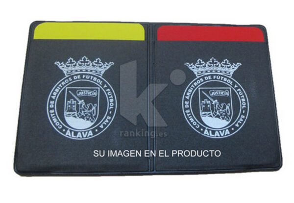 JUEGO TARJETAS ROJA Y AMARILLA, CON FUNDA. arbitro - Imagen 2