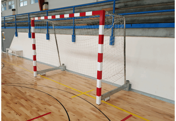 JGO. PORTERÍAS FÚTBOL SALA/ BALONMANO ALUMINIO ABATIBLES. - Imagen 4