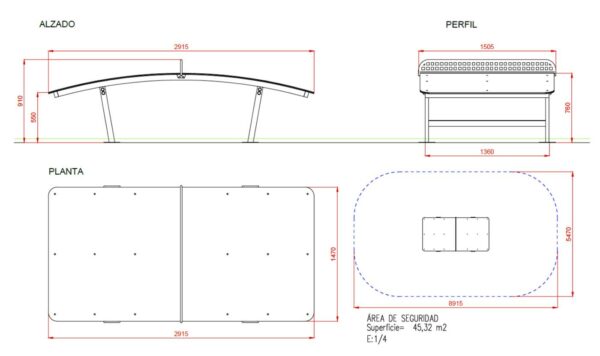 MESA DE TENIS FÚTBOL ATLANTA teqball FUTMESA - Imagen 2
