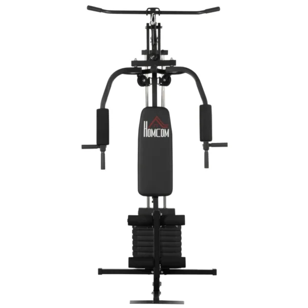 Multiestación Máquina de Musculación con Estribo para Piernas Placas de Peso de 45 kg Carga Max. 110 kg para Entrenamiento Fitness en Hogar Gimnasio 135x103x210 cm Negro - Imagen 4