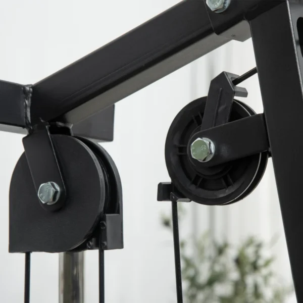 Multiestación Máquina de Musculación con Estribo para Piernas Placas de Peso de 45 kg Carga Max. 110 kg para Entrenamiento Fitness en Hogar Gimnasio 135x103x210 cm Negro - Imagen 5