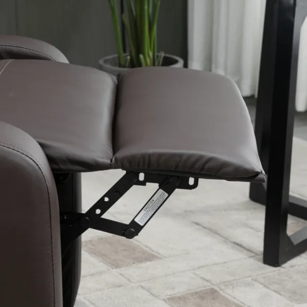 Sillón de Masaje Relax Reclinable con Mando a Distancia 2 Zonas de Masaje 8 Programas 5 Niveles de Intensidad y Temporizador Tapizado en PU 68x88x98 cm Marrón - Imagen 4