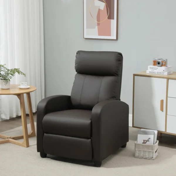 Sillón de Masaje Relax Reclinable con Mando a Distancia 2 Zonas de Masaje 8 Programas 5 Niveles de Intensidad y Temporizador Tapizado en PU 68x88x98 cm Marrón - Imagen 3