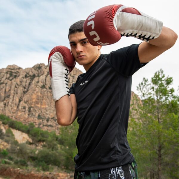 GUANTES BOXEO CUERDAS PROSERIES 2.0 PIEL 8/10/12/14 ONZAS GRANATE NEGRO - Imagen 7