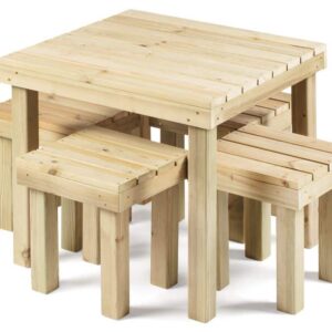 Set Riga 80 x 80 x 75 cm MESA Y 4 SILLAS PORTES GRATIS
