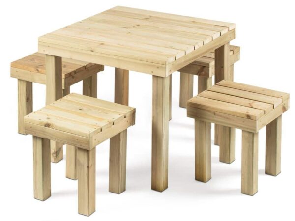 Set Riga 80 x 80 x 75 cm MESA Y 4 SILLAS PORTES GRATIS - Imagen 4
