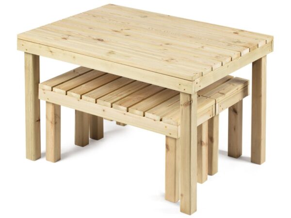 Set Riga 120 x 90 x 75 cm MESA Y 2 BANCOS PORTES GRATIS - Imagen 2