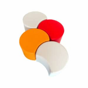 Puf luna con patas 59 x 52 x 36 cm