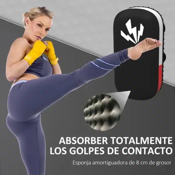 Manopla escudo de Boxeo Paos Muay Thai para Entrenamiento Karate Taekwondo Kickboxing Training en Hogar Gimnasio Negro - Imagen 8