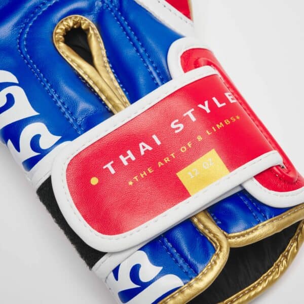 Guantes de Boxeo THAI STYLE GN114 AZUL/BLANCO/ROJO - Imagen 14