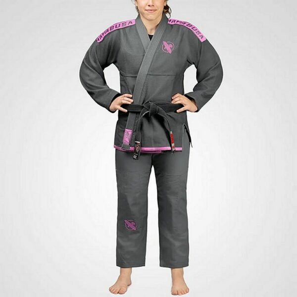 Hayabusa Women Lightweight Jiu Jitsu Gi Gris-Rosa - Imagen 2