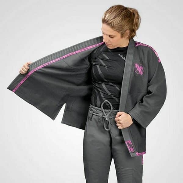 Hayabusa Women Lightweight Jiu Jitsu Gi Gris-Rosa - Imagen 5