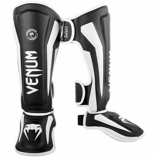 Venum Elite Standup Shinguards Negro-Blanco - Imagen 5