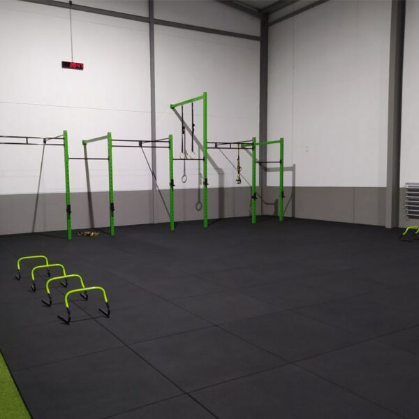 Suelo de caucho de gimnasio en loseta (100x100cm) NEGRO 10/15/20/25/40MM