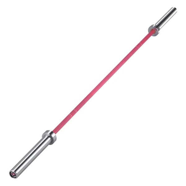BARRA OLÍMPICA ROSA 2M * 50MM 4 RODAMIENTOS 340KG agarre 25mm - Imagen 4