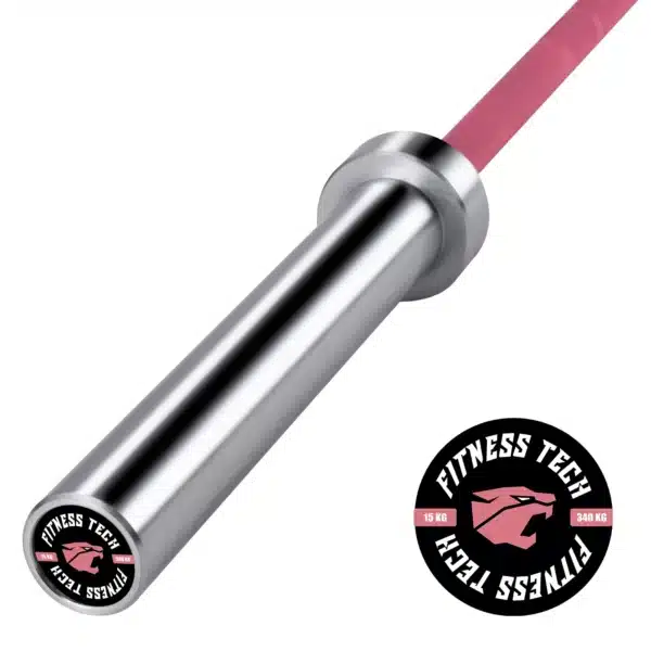BARRA OLÍMPICA ROSA 2M * 50MM 4 RODAMIENTOS 340KG agarre 25mm - Imagen 15