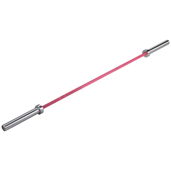 BARRA OLÍMPICA ROSA 2M * 50MM 4 RODAMIENTOS 340KG agarre 25mm - Imagen 6