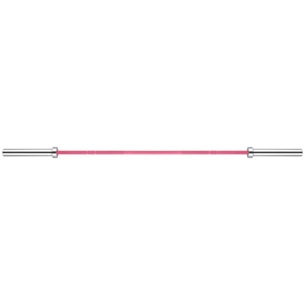 BARRA OLÍMPICA ROSA 2M * 50MM 4 RODAMIENTOS 340KG agarre 25mm - Imagen 5