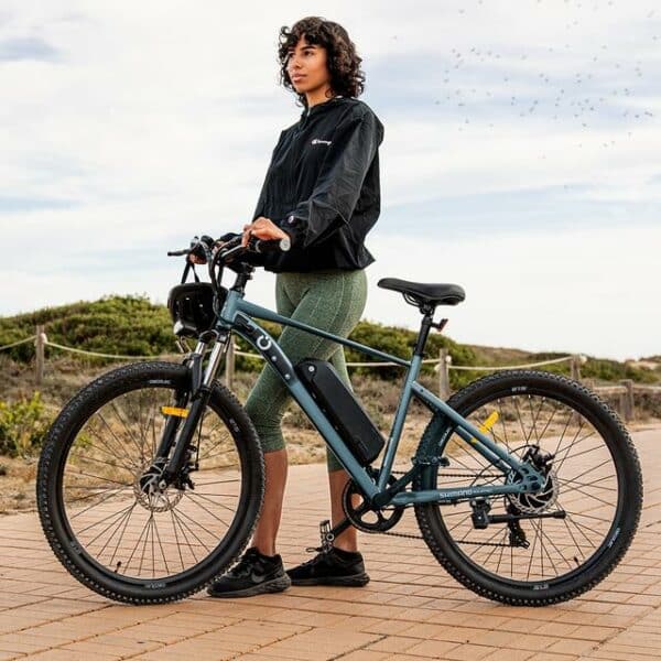 Bicicleta eléctrica e-Xplore de montaña de batería extraíble con 55 km de autonomía, 27,5" , suspensión delantera, cambio Shimano de 7 velocidades y doble disco de freno. - Imagen 8