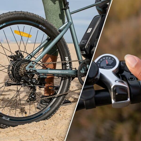 Bicicleta eléctrica e-Xplore de montaña de batería extraíble con 55 km de autonomía, 27,5" , suspensión delantera, cambio Shimano de 7 velocidades y doble disco de freno. - Imagen 6
