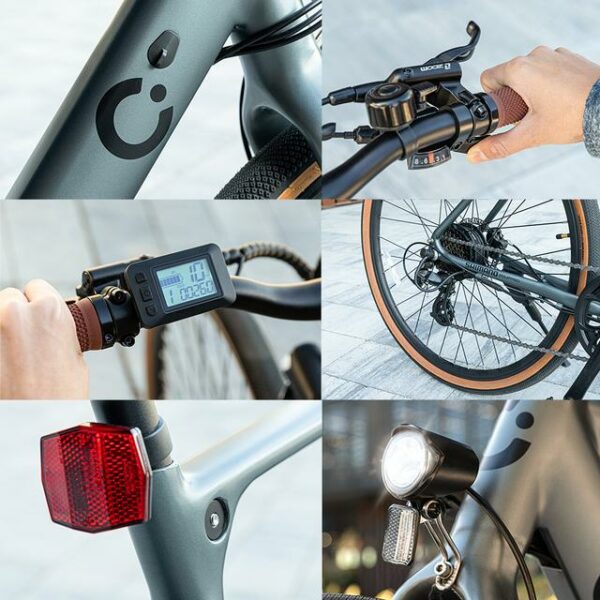 Bicicleta eléctrica Sprint Silver Bicicleta eléctrica urbana de 28" con 70 Km de autonomía, cambio Shimano Altus de 8 velocidades y doble disco de freno hidráulico. - Imagen 2