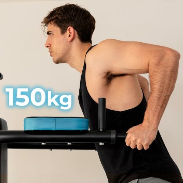Drumfit HomeGym 2000 Double Multiestación de entrenamiento multifuncional. 2 estaciones. Bloque de pesas total de 65 Kg. Full-Body Workout. Con almohadillas acolchadas. Ajustable. Mancuernas de 1.5 Kg. Peso máximo de 150 kg y altura máxima 185 cm - Imagen 2